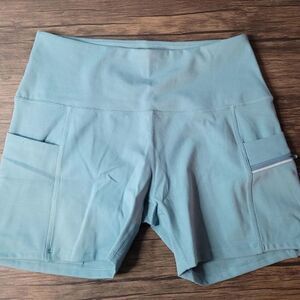 Women's SOUKE SPORTS High Waist Yoga Shorts Small Sage Green
